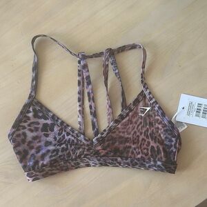 Leopard Print Strappy Sports Bra